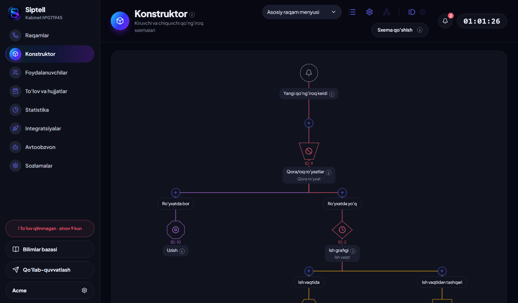 Konstruktor: kiruvchi sxema