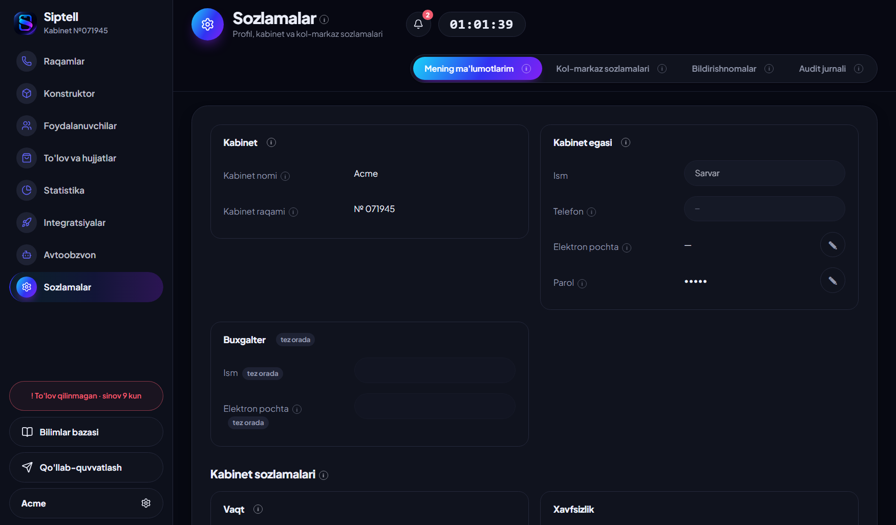 Sozlamalar